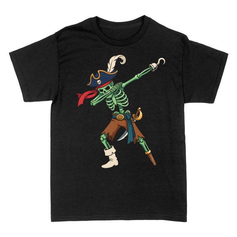 Camisetas: Esqueleto pirata haciendo dab