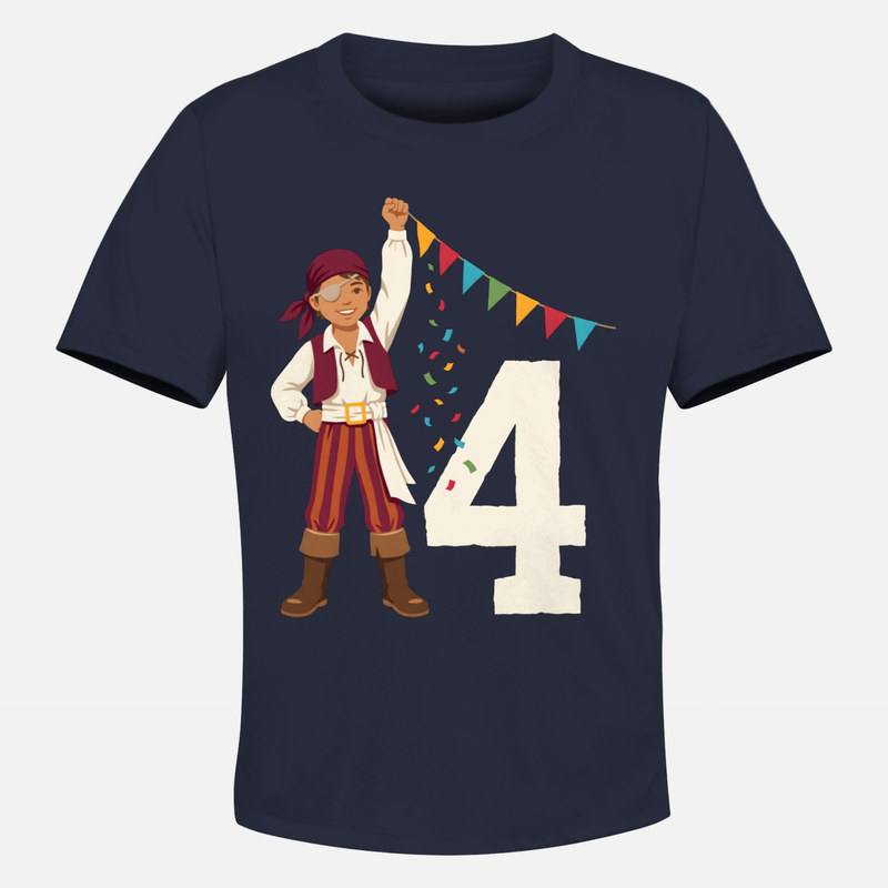 Camisetas: Cumplea&ntilde;os 4 pirata infantil