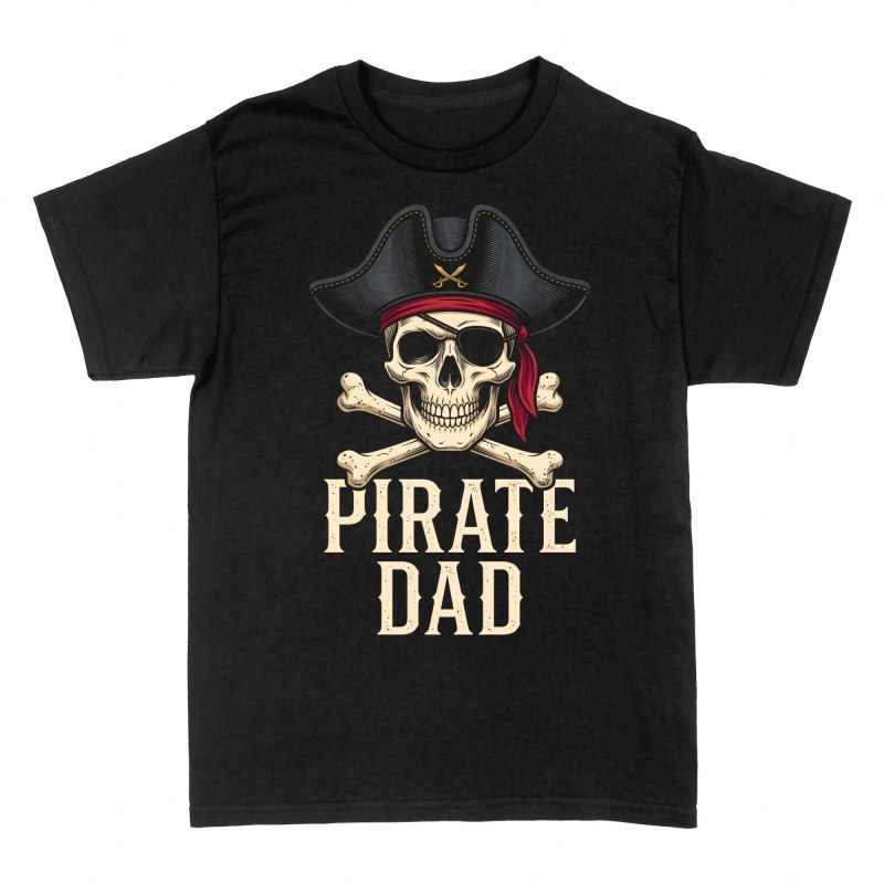 Camisetas: Pap&aacute; pirata calavera y tricornio