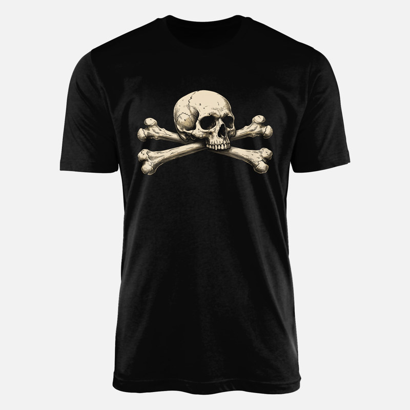 Camisetas: Calavera con tibias cruzadas