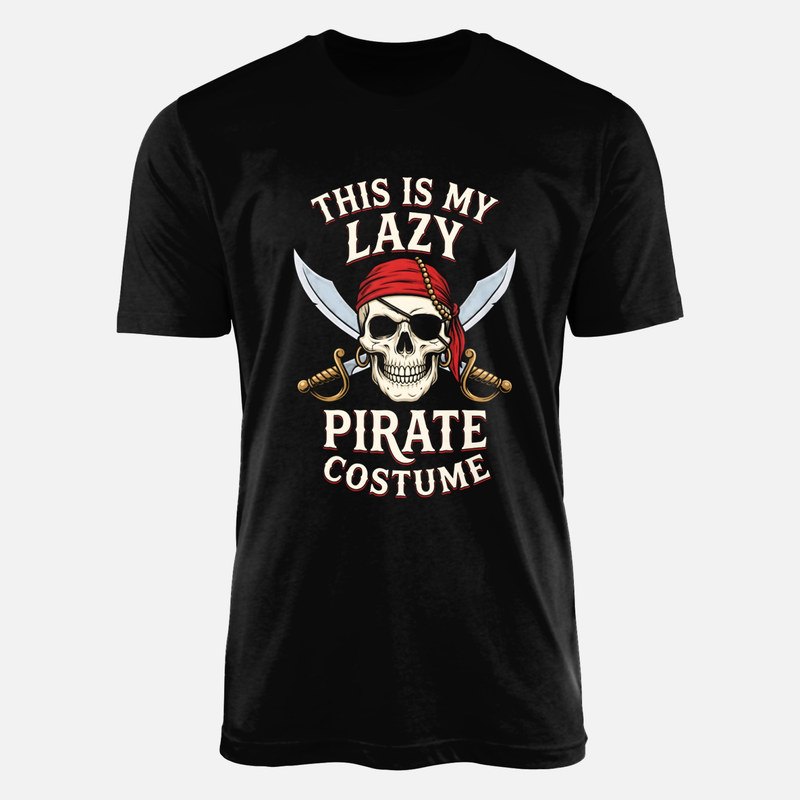 Camisetas: Calavera Pirata con Bandana y Sables