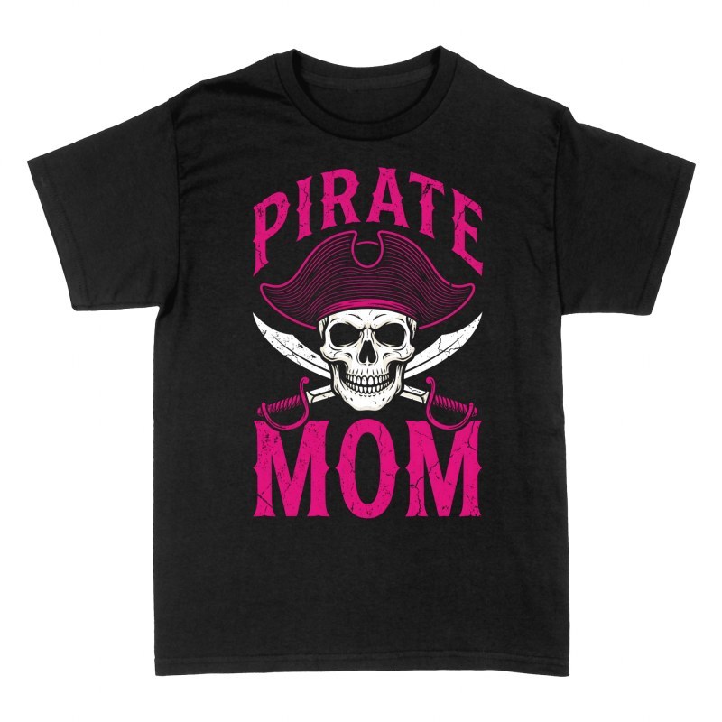 Camisetas: Mam&aacute; pirata con calavera y sables