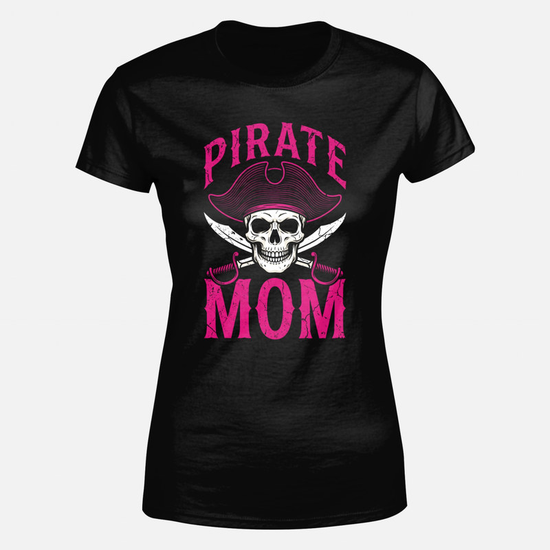 Camisetas: Mam&aacute; pirata con calavera y sables