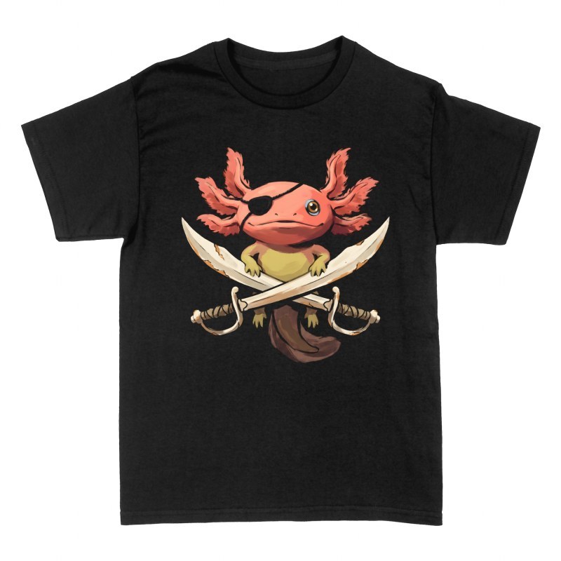 Camisetas: Ajolote pirata con espadas cruzadas