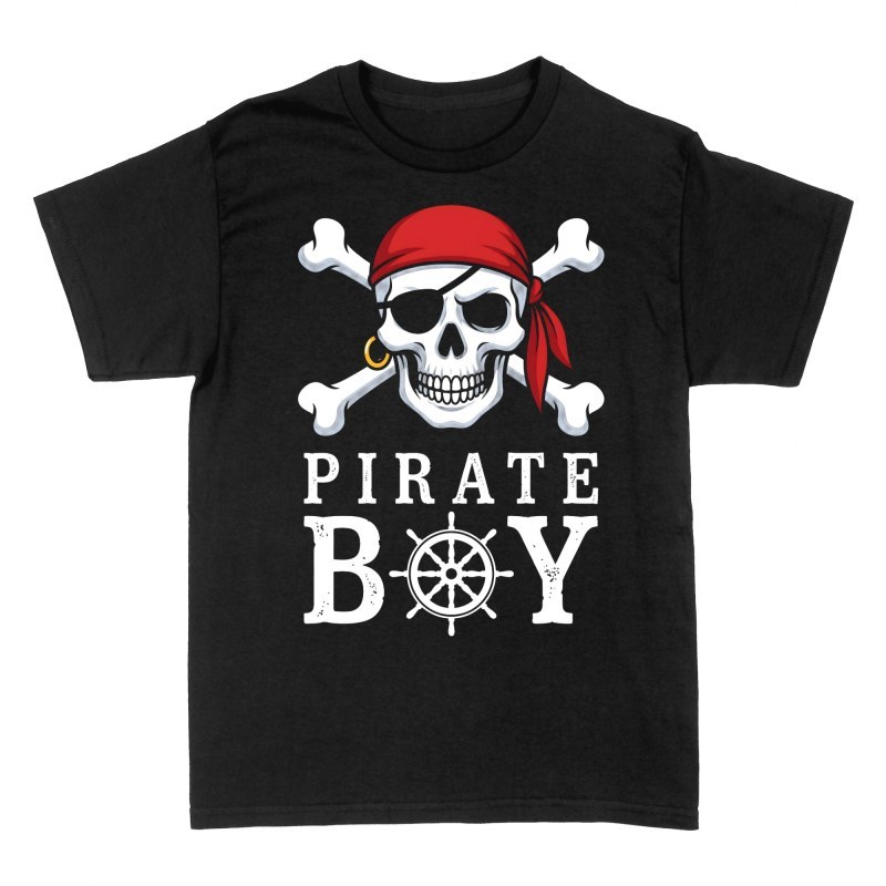 Camisetas: Ni&ntilde;o pirata con calavera y tim&oacute;n