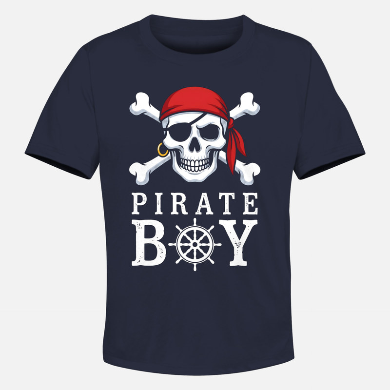 Camisetas: Ni&ntilde;o pirata con calavera y tim&oacute;n