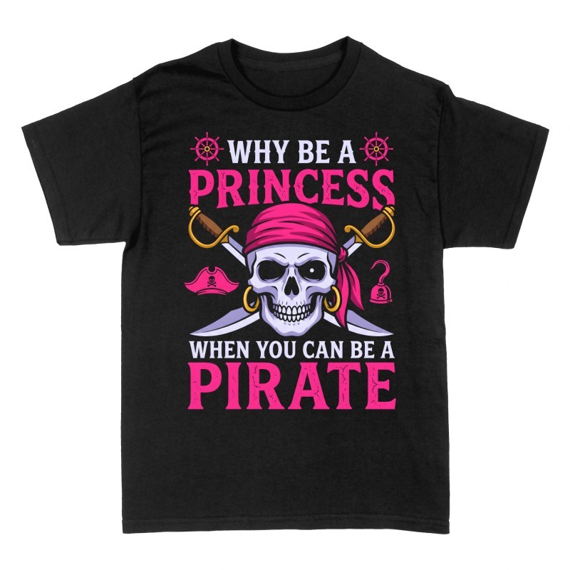Camisetas: Antes pirata que princesa calavera rosa