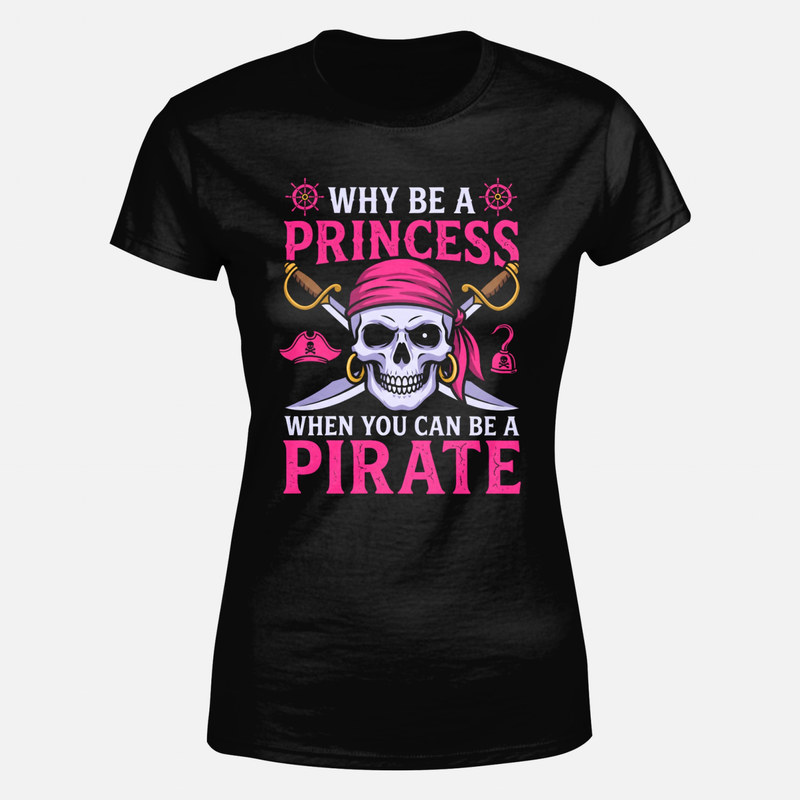 Camisetas: Antes pirata que princesa calavera rosa