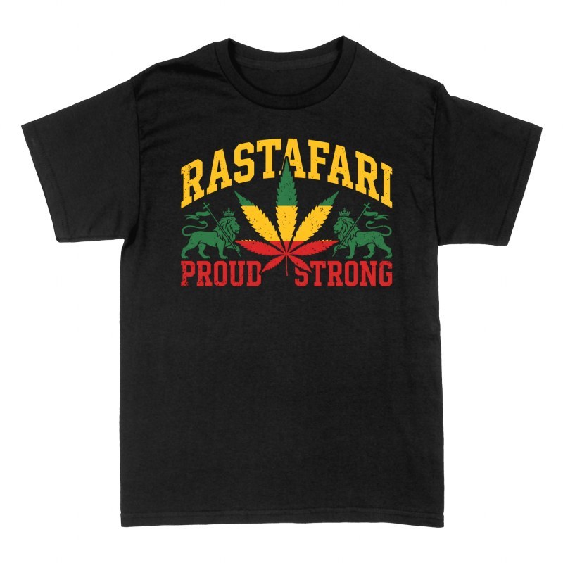 Camisetas: Hoja de cannabis y leones rastafari