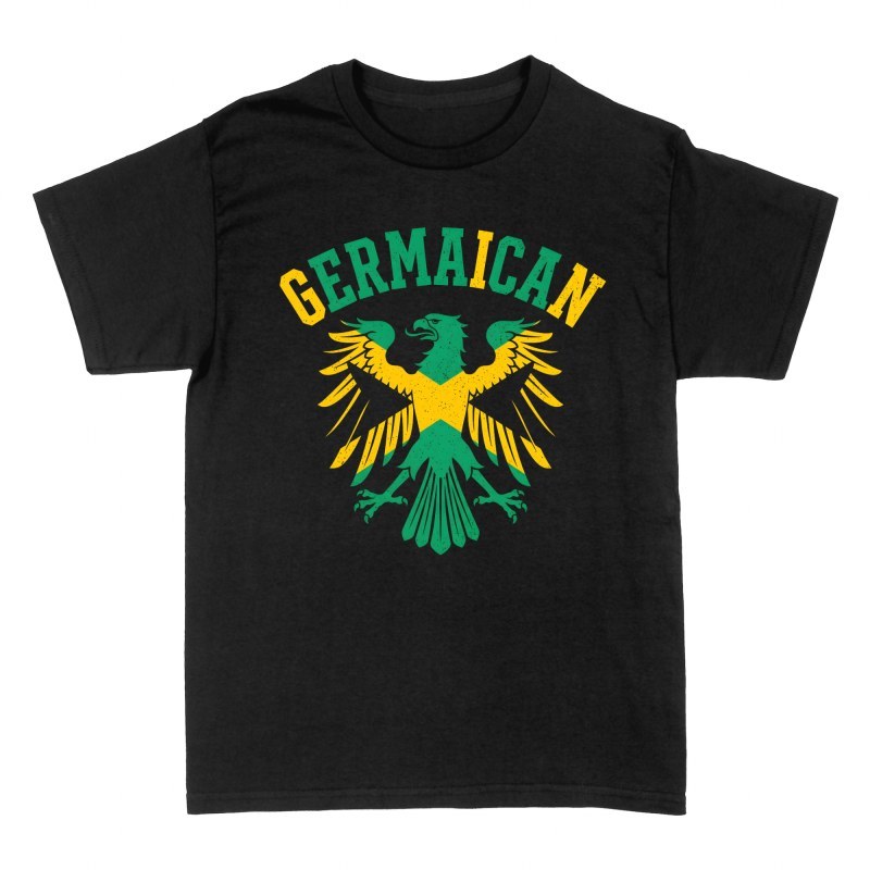 Camisetas: &Aacute;guila alemana bandera de Jamaica