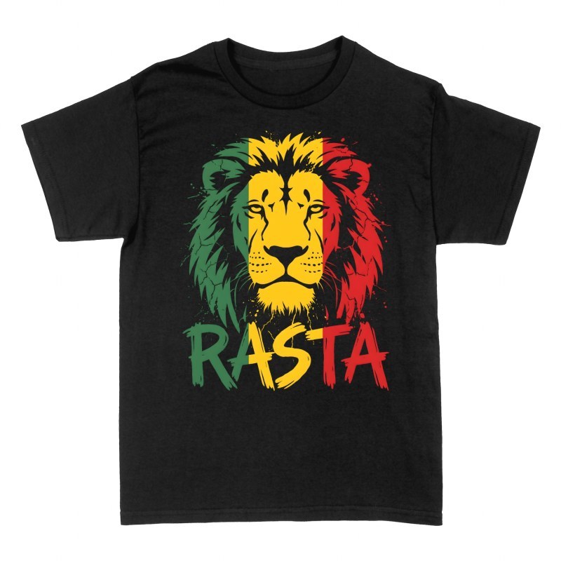 Camisetas: Le&oacute;n de Jud&aacute; rasta con salpicaduras