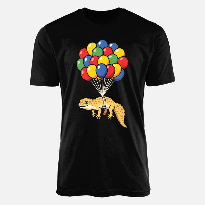 Camisetas: Gecko leopardo con globos