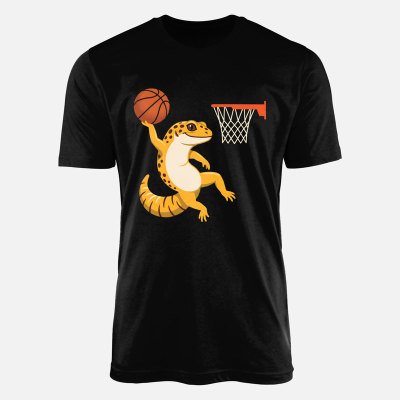 Camisetas: Gecko leopardo jugando al baloncesto