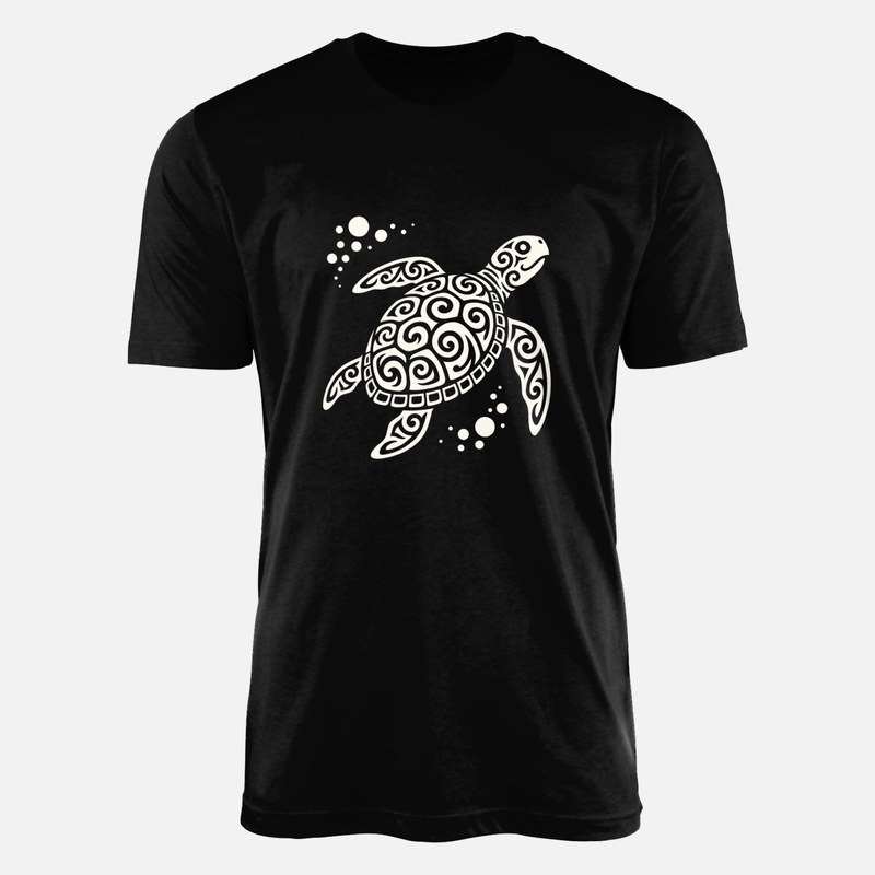 Camisetas: Tortuga marina tribal con burbujas