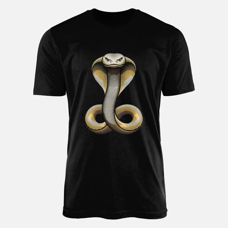 Camisetas: Cobra grabada en ataque