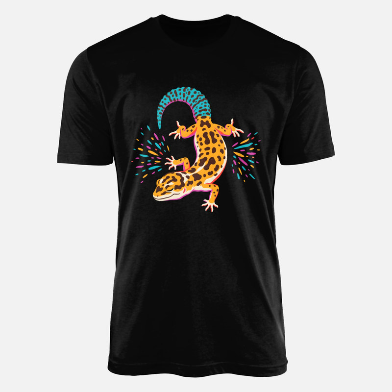 Camisetas: Gecko leopardo colorido salpicaduras