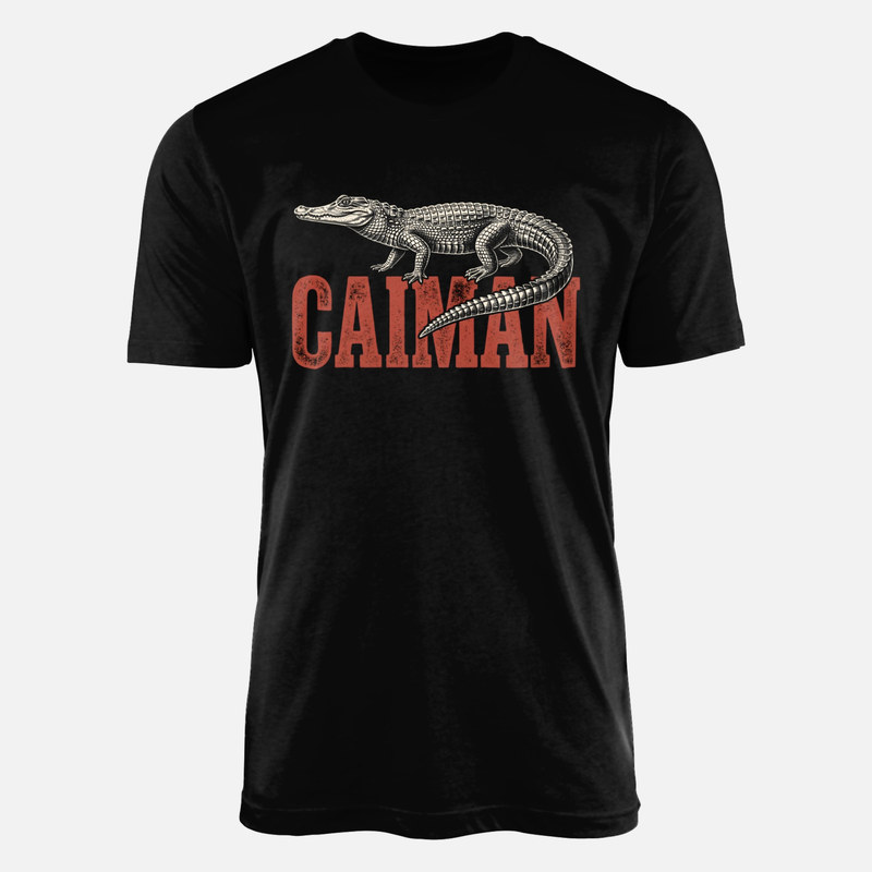 Camisetas: Caim&aacute;n en grabado retro