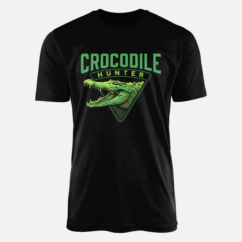Camisetas: Cazador de cocodrilos con emblema