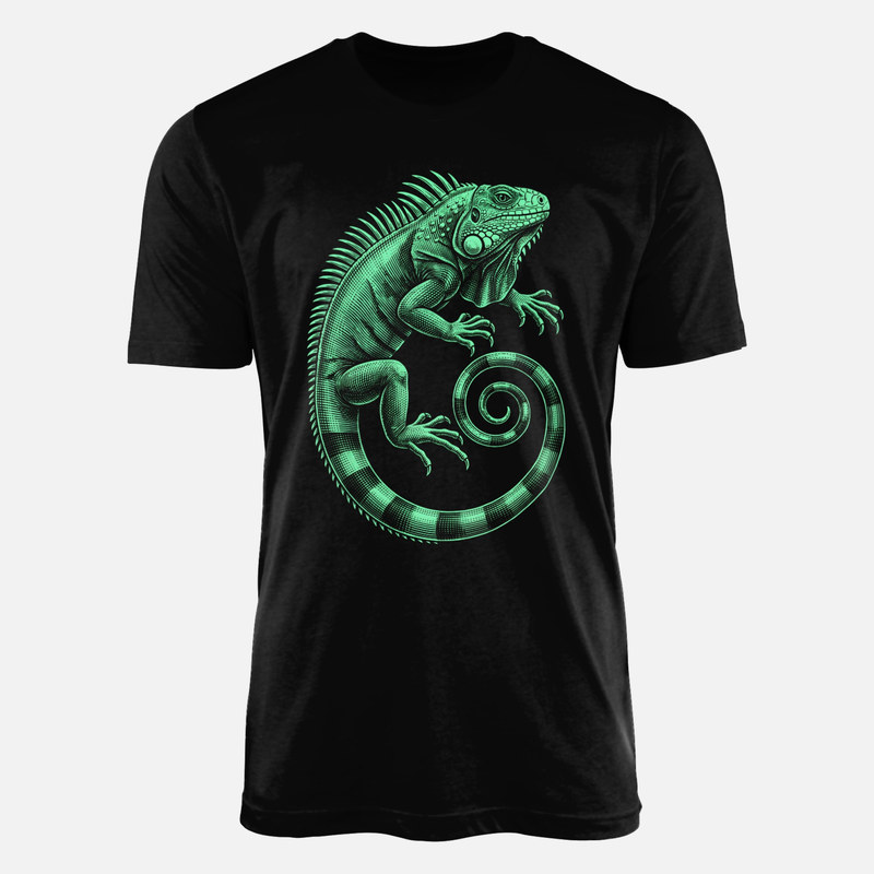Camisetas: Iguana en grabado vintage