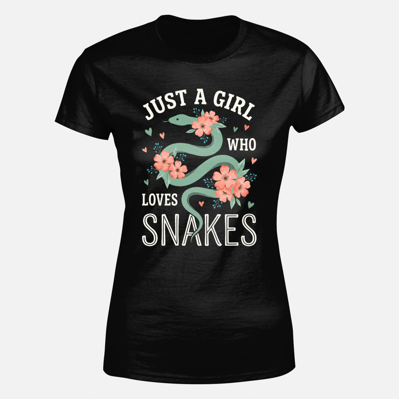 Camisetas: Chica que ama las serpientes floral