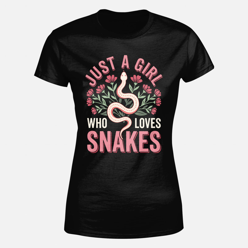 Camisetas: Chica que ama las serpientes floral