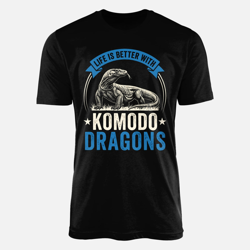 Camisetas: La vida es mejor con dragones de Komodo