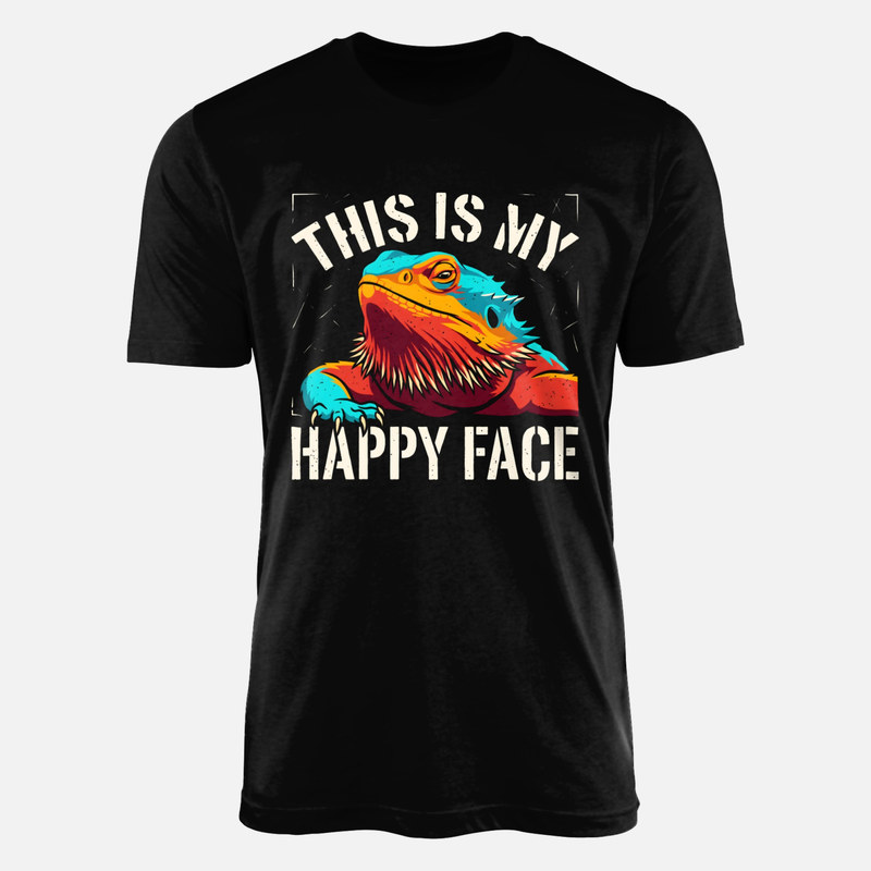 Camisetas: Drag&oacute;n barbudo cara feliz sarcasmo