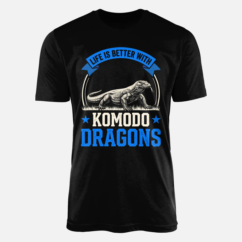 Camisetas: La vida es mejor con dragones de Komodo