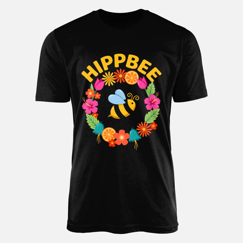 Camisetas: Abeja hippie con corona floral