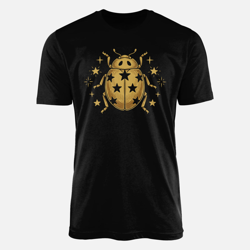 Camisetas: Mariquita dorada con estrellas