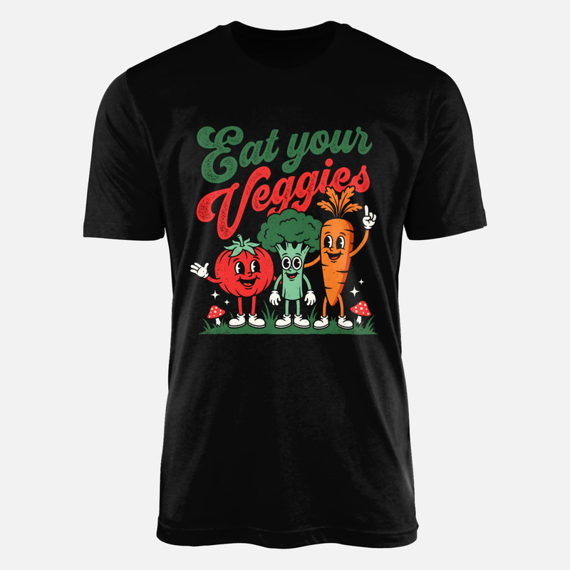 Camisetas: Verduras felices Eat your Veggies retro