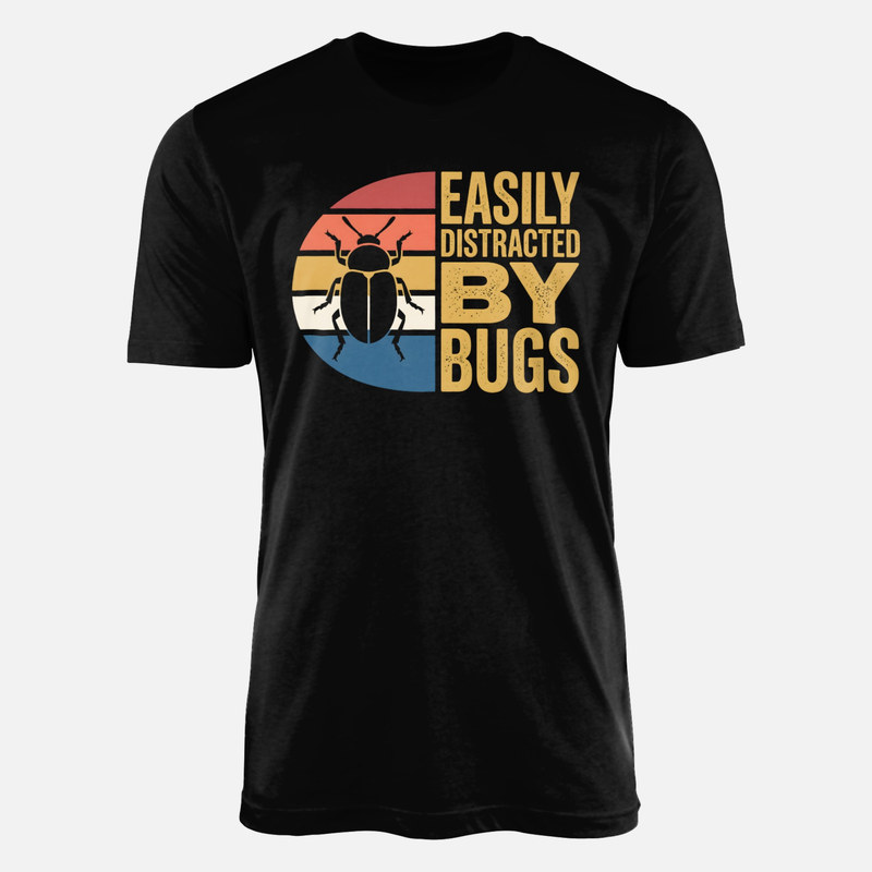 Camisetas: Distra&iacute;do por bichos con escarabajo retro