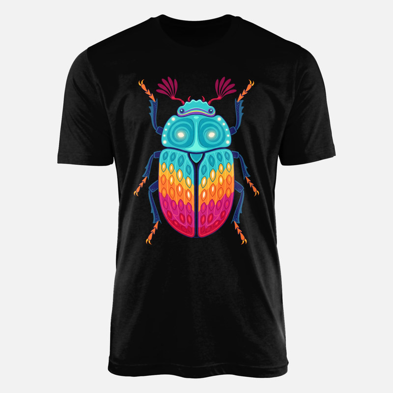 Camisetas: Escarabajo psicod&eacute;lico multicolor