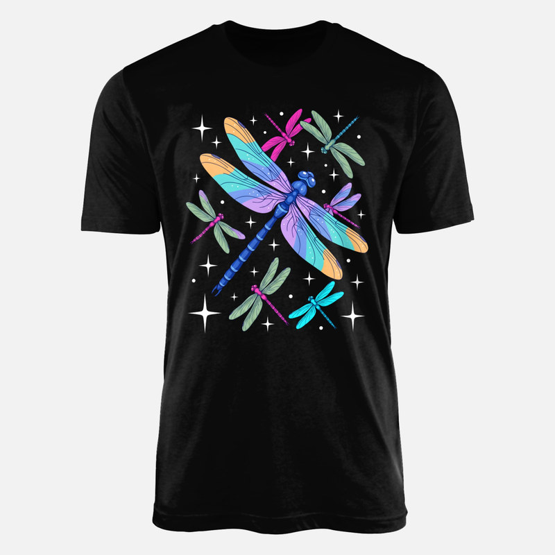 Camisetas: Lib&eacute;lulas coloridas y estrellas