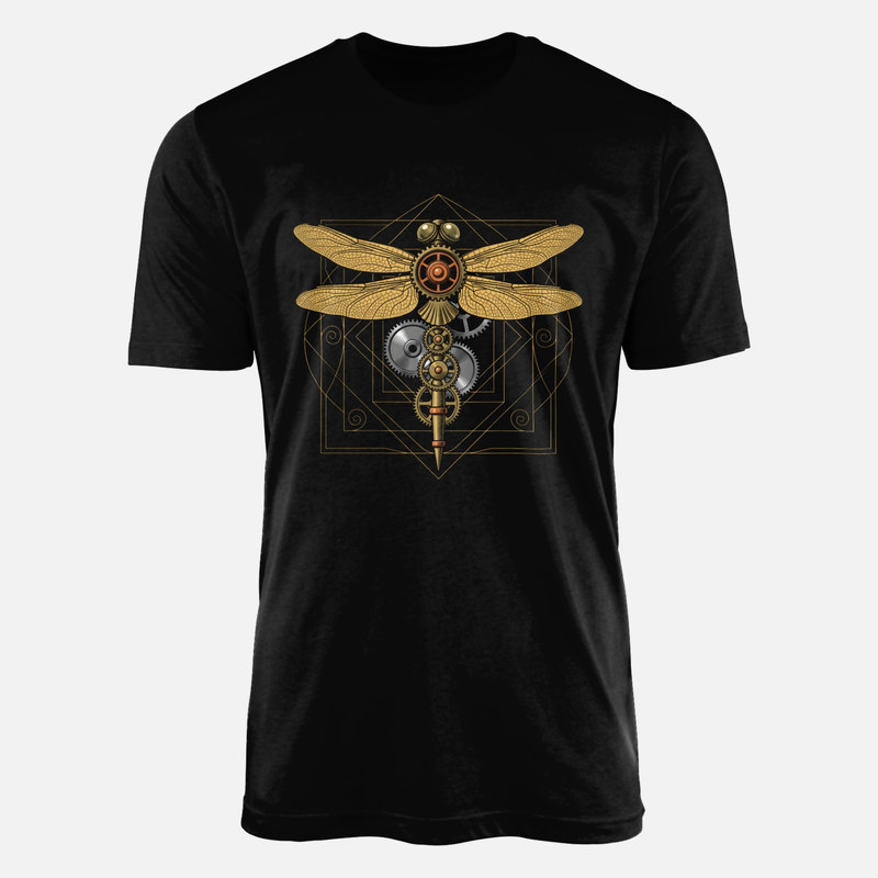 Camisetas: Lib&eacute;lula steampunk con engranajes