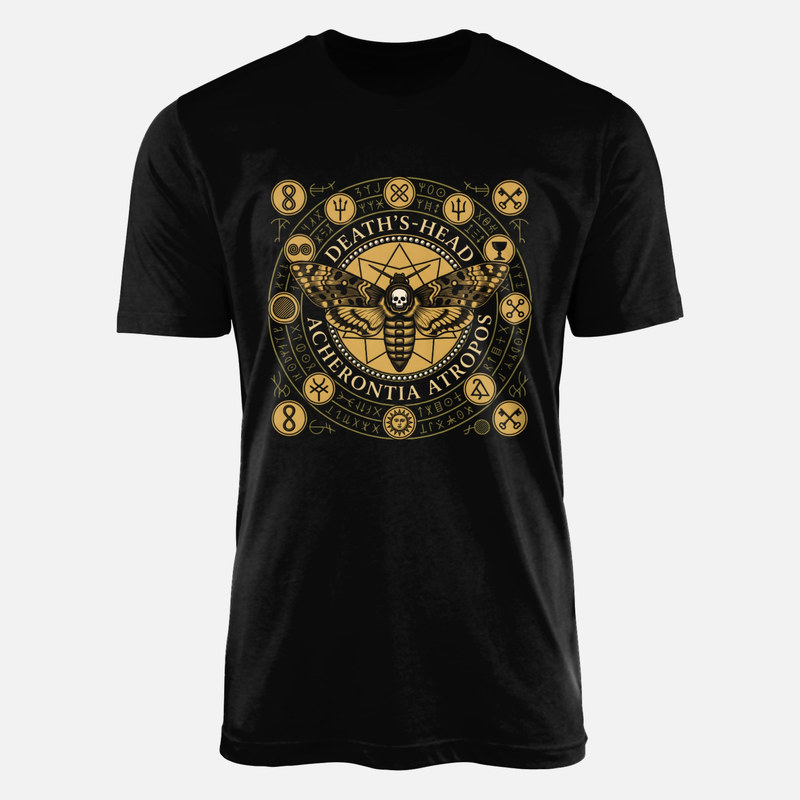 Camisetas: Polilla calavera y misticismo