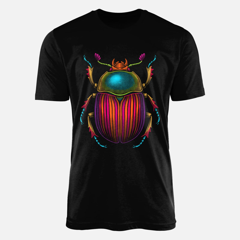 Camisetas: Escarabajo grabado psicod&eacute;lico