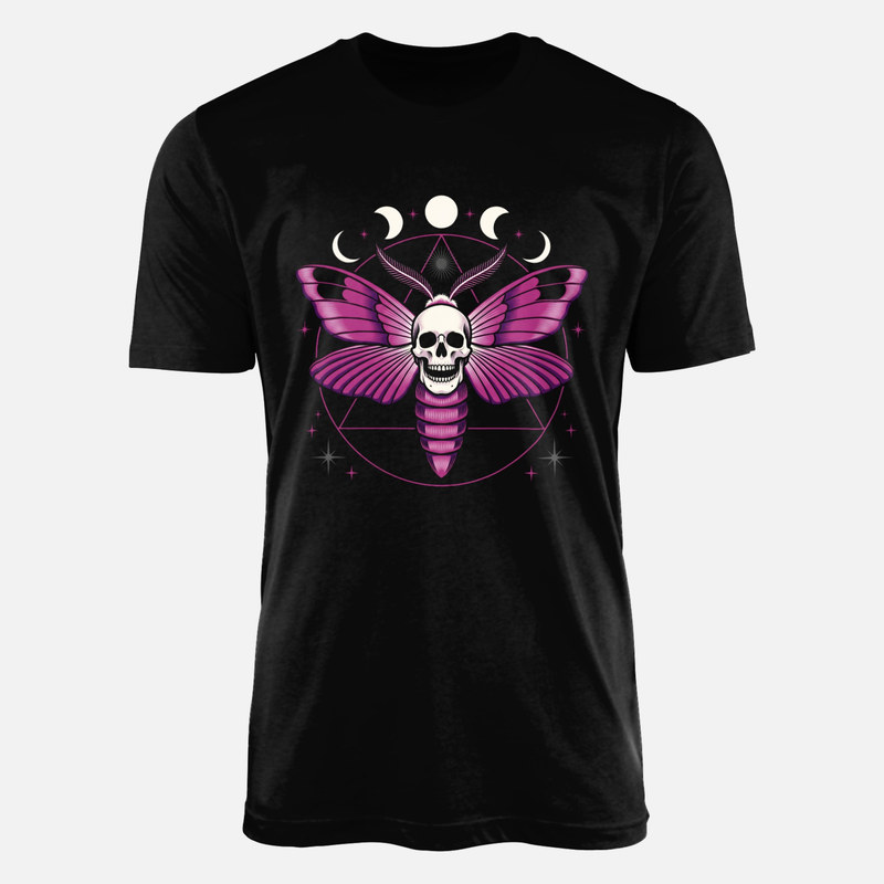 Camisetas: Polilla calavera y fases lunares