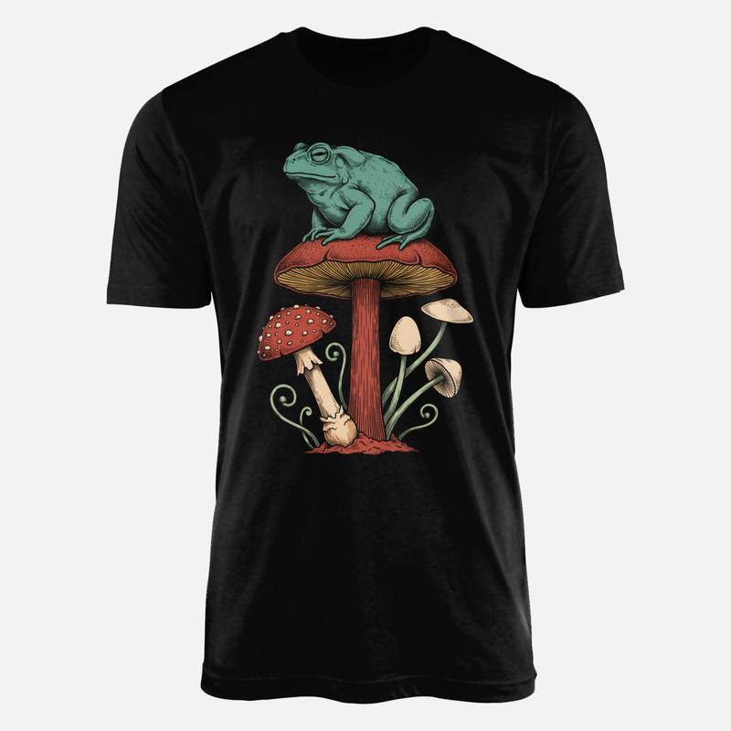 Camisetas: Sapo en Seta Grabado Vintage