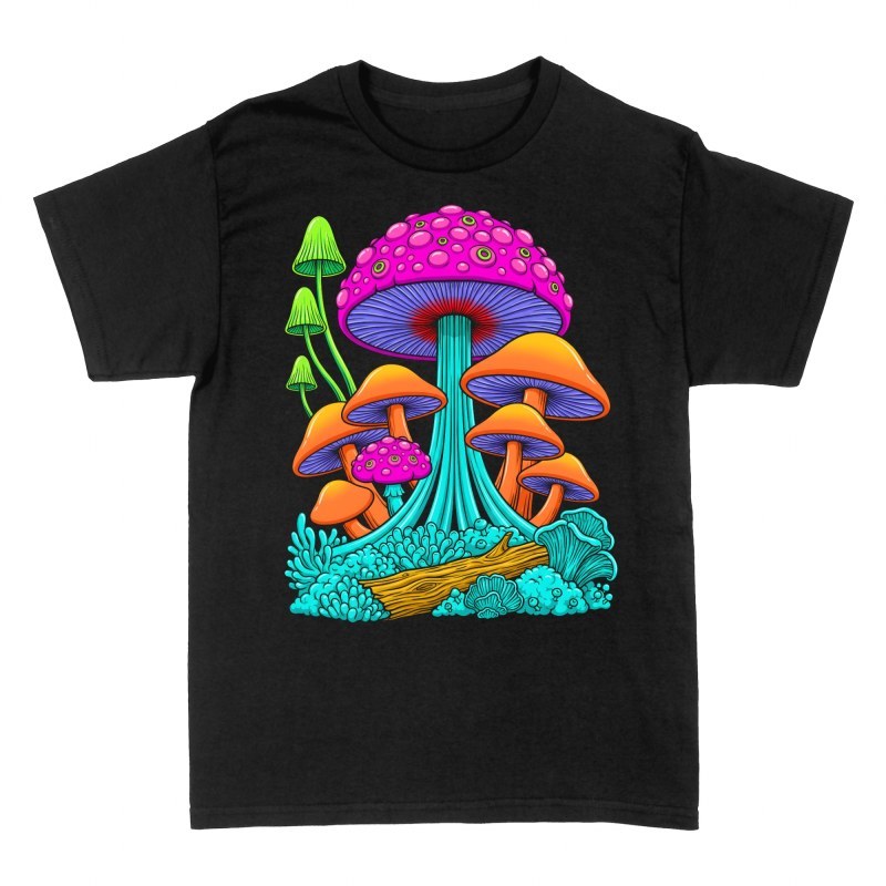 Camisetas: Hongos psicod&eacute;licos ne&oacute;n