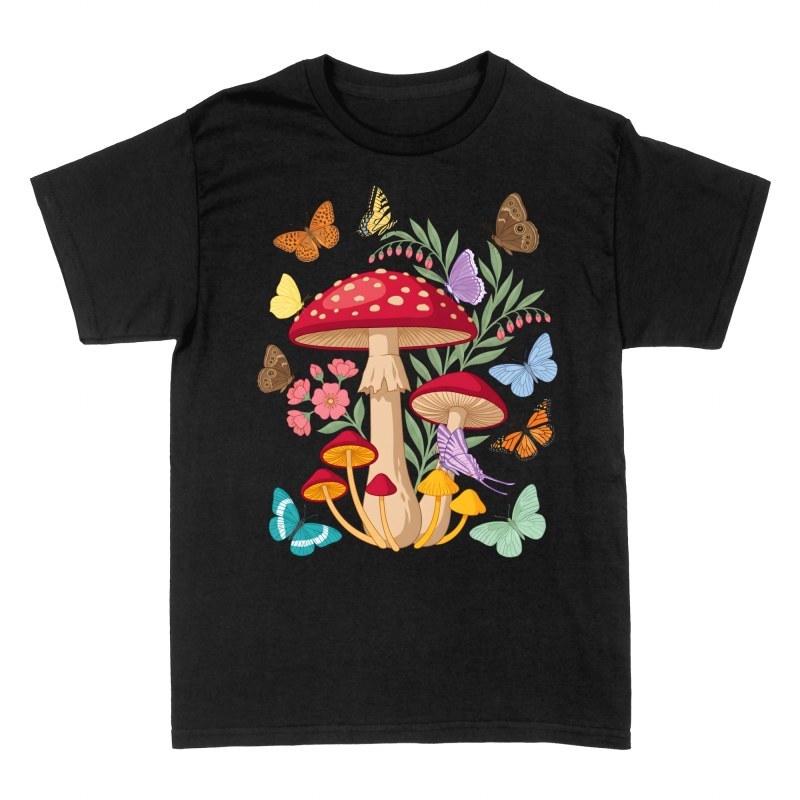Camisetas: Setas silvestres y mariposas