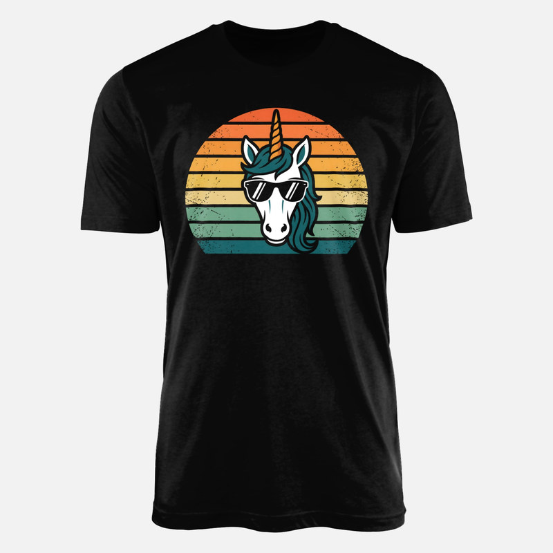 Camisetas: Unicornio con gafas de sol retro