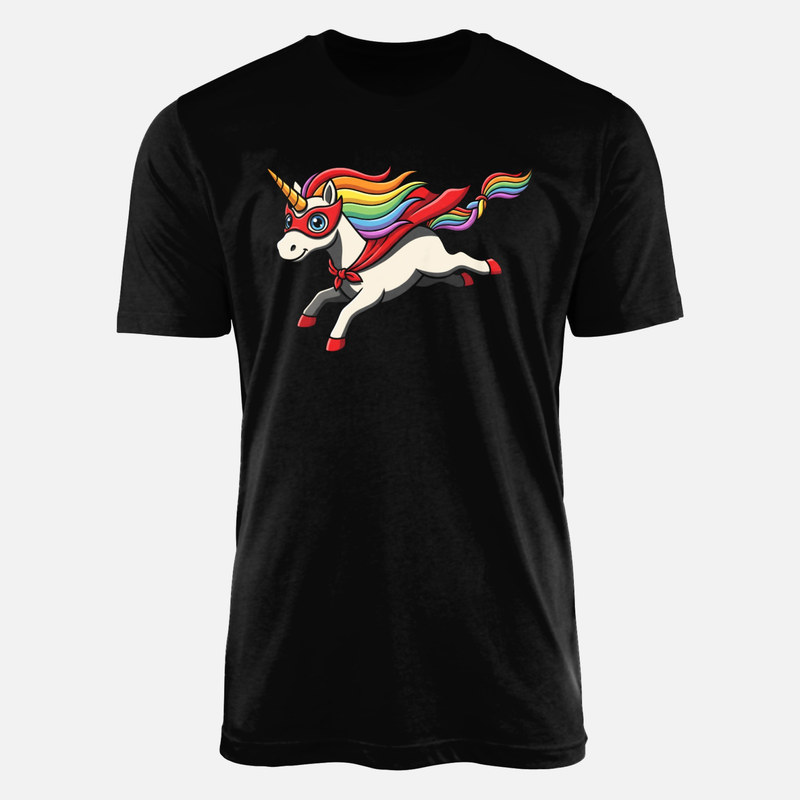 Camisetas: Unicornio superh&eacute;roe arco&iacute;ris