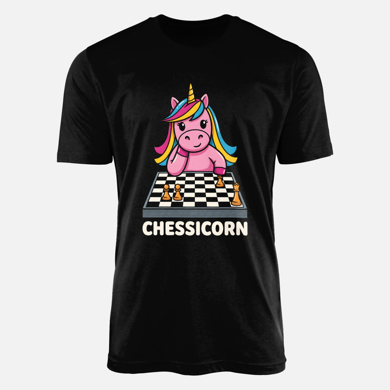Camisetas: Unicornio jugando al ajedrez Chessicorn