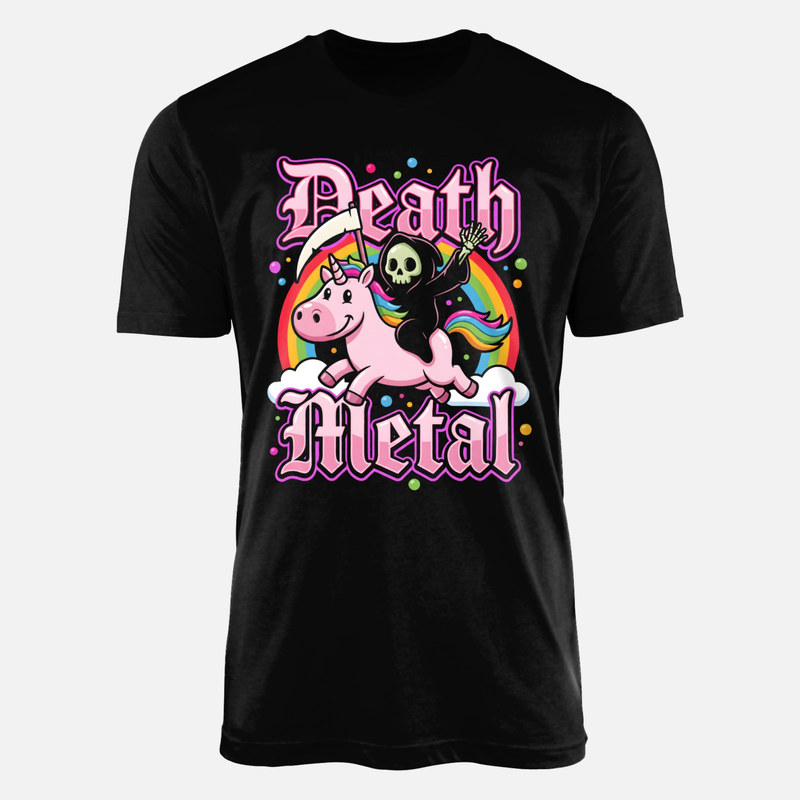 Camisetas: Parca en unicornio death metal