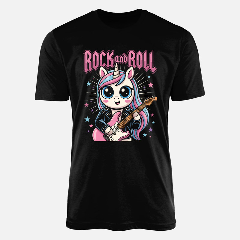 Camisetas: Unicornio roquero con guitarra el&eacute;ctrica