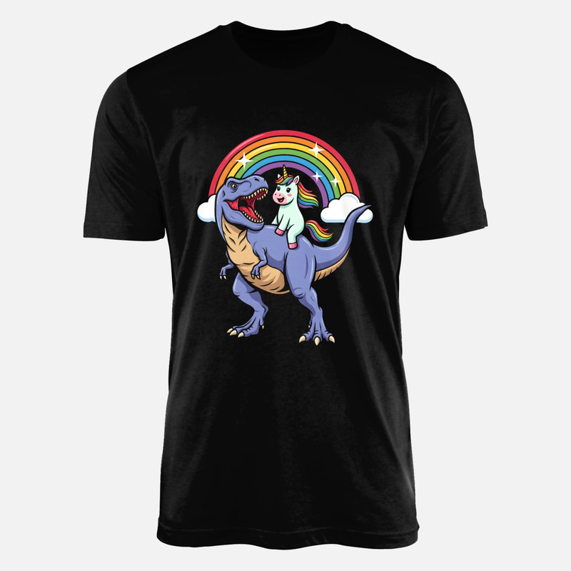Camisetas: Unicornio montando T-Rex