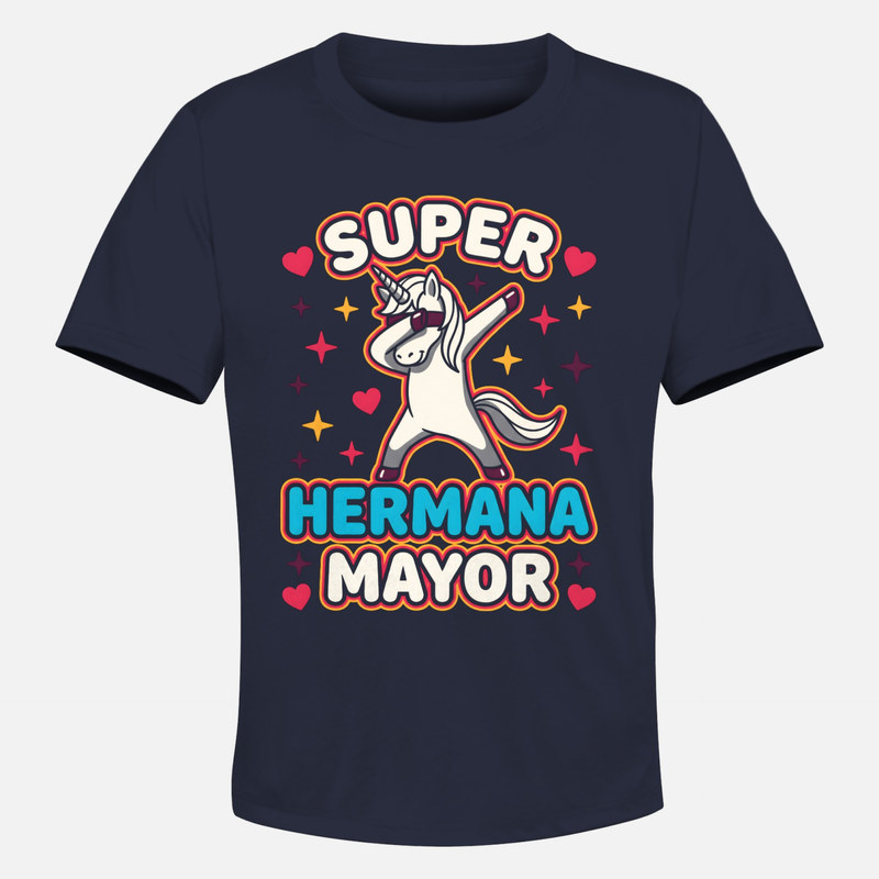 Camisetas: S&uacute;per hermana mayor unicornio dab