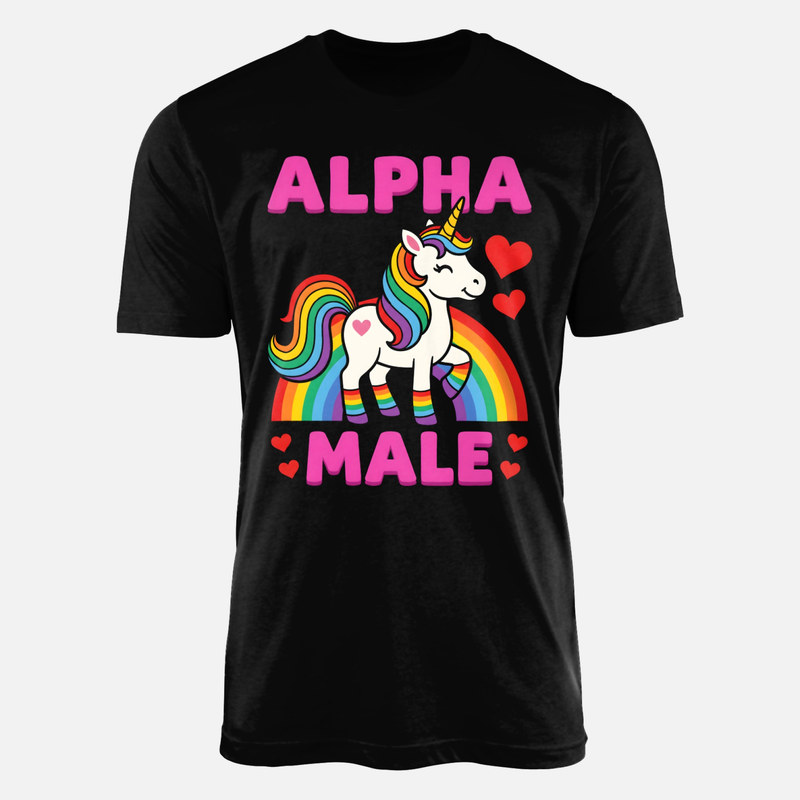 Camisetas: Unicornio macho alfa con arco&iacute;ris