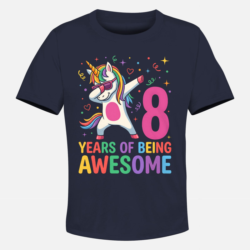 Camisetas: Unicornio dabbing 8 cumplea&ntilde;os